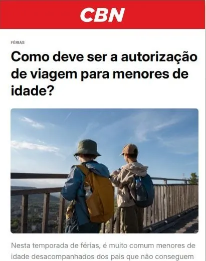 CBN: Como deve ser a autorização de viagem para menores de idade?