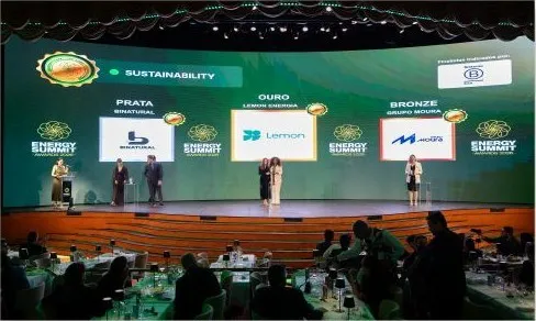 Palco do Energy Summit Awards, com a Lemon entre as premiadas